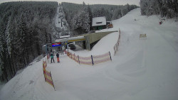 Modrá sjezdovka - dojezd k lanové dráze