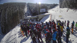 Modrá sjezdovka - dojezd k lanové dráze