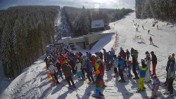 Modrá sjezdovka - dojezd k lanové dráze