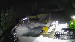 Modrá sjezdovka - dojezd k lanové dráze