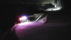 Modrá sjezdovka - dojezd k lanové dráze