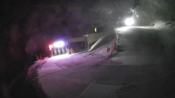 Modrá sjezdovka - dojezd k lanové dráze