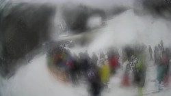 Modrá sjezdovka - dojezd k lanové dráze