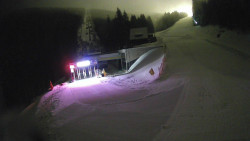 Modrá sjezdovka - dojezd k lanové dráze