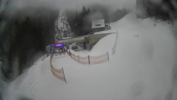 Modrá sjezdovka - dojezd k lanové dráze