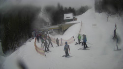 Modrá sjezdovka - dojezd k lanové dráze