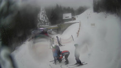 Modrá sjezdovka - dojezd k lanové dráze