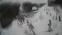 Modrá sjezdovka - dojezd k lanové dráze