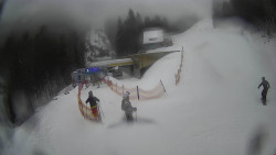 Modrá sjezdovka - dojezd k lanové dráze