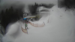 Modrá sjezdovka - dojezd k lanové dráze