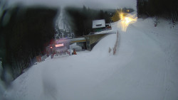 Modrá sjezdovka - dojezd k lanové dráze