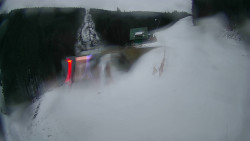 Modrá sjezdovka - dojezd k lanové dráze