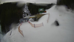 Modrá sjezdovka - dojezd k lanové dráze