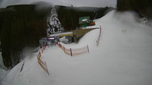 Červenohorské sedlo - Modrá sjezdovka - dojezd k lanové dráze - 23.2.2026 v 07:40