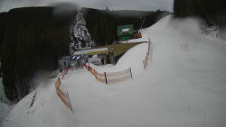 Modrá sjezdovka - dojezd k lanové dráze