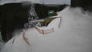 Červenohorské sedlo - Modrá sjezdovka - dojezd k lanové dráze - 23.2.2026 v 07:50