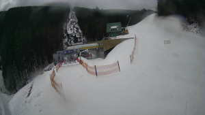 Červenohorské sedlo - Modrá sjezdovka - dojezd k lanové dráze - 23.2.2026 v 08:01