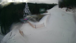 Modrá sjezdovka - dojezd k lanové dráze