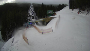 Červenohorské sedlo - Modrá sjezdovka - dojezd k lanové dráze - 23.2.2026 v 09:10