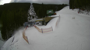 Červenohorské sedlo - Modrá sjezdovka - dojezd k lanové dráze - 23.2.2026 v 09:20