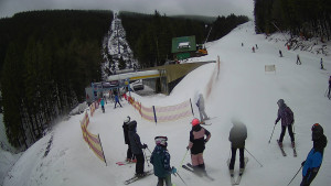 Červenohorské sedlo - Modrá sjezdovka - dojezd k lanové dráze - 23.2.2026 v 09:30