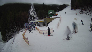 Červenohorské sedlo - Modrá sjezdovka - dojezd k lanové dráze - 23.2.2026 v 09:31