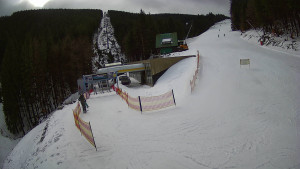 Červenohorské sedlo - Modrá sjezdovka - dojezd k lanové dráze - 23.2.2026 v 09:50