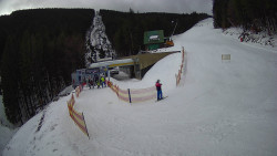 Modrá sjezdovka - dojezd k lanové dráze