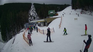 Červenohorské sedlo - Modrá sjezdovka - dojezd k lanové dráze - 23.2.2026 v 10:40