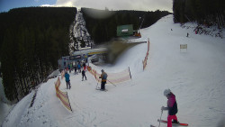 Modrá sjezdovka - dojezd k lanové dráze