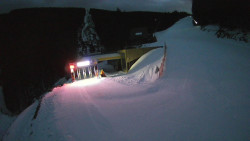 Modrá sjezdovka - dojezd k lanové dráze