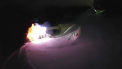 Modrá sjezdovka - dojezd k lanové dráze