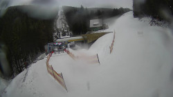 Modrá sjezdovka - dojezd k lanové dráze