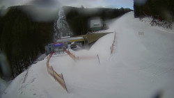 Modrá sjezdovka - dojezd k lanové dráze