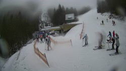 Modrá sjezdovka - dojezd k lanové dráze