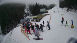 Modrá sjezdovka - dojezd k lanové dráze