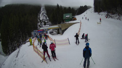 Modrá sjezdovka - dojezd k lanové dráze