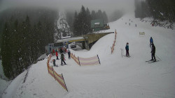 Modrá sjezdovka - dojezd k lanové dráze