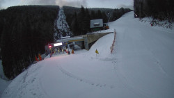 Modrá sjezdovka - dojezd k lanové dráze