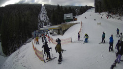 Modrá sjezdovka - dojezd k lanové dráze