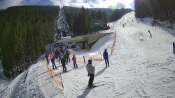 Modrá sjezdovka - dojezd k lanové dráze