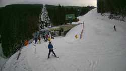 Modrá sjezdovka - dojezd k lanové dráze