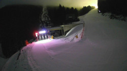 Modrá sjezdovka - dojezd k lanové dráze