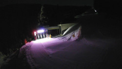 Modrá sjezdovka - dojezd k lanové dráze