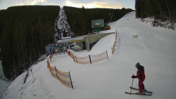 Modrá sjezdovka - dojezd k lanové dráze