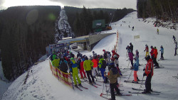 Modrá sjezdovka - dojezd k lanové dráze