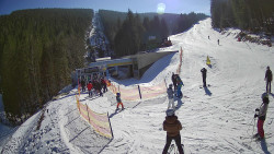 Modrá sjezdovka - dojezd k lanové dráze