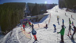 Modrá sjezdovka - dojezd k lanové dráze