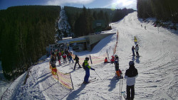 Modrá sjezdovka - dojezd k lanové dráze