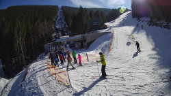 Modrá sjezdovka - dojezd k lanové dráze